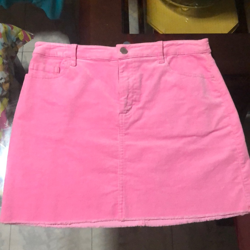 Pink mini skirt